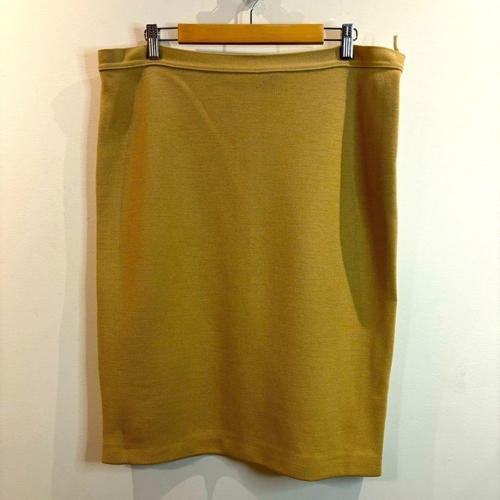 LUISA SPAGNOLI Sz 48 Pure Wool Ponte Knit Stretchy Lined Slit Back Pencil Skirt